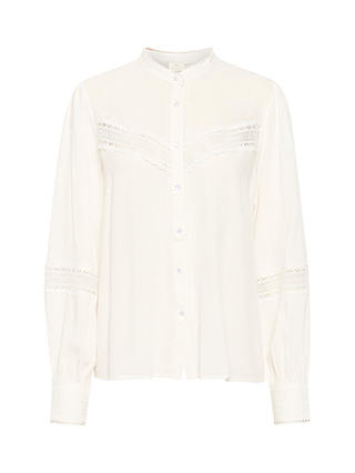 KAFFE Mille Lace Details Regular Fit Shirt, Chalk