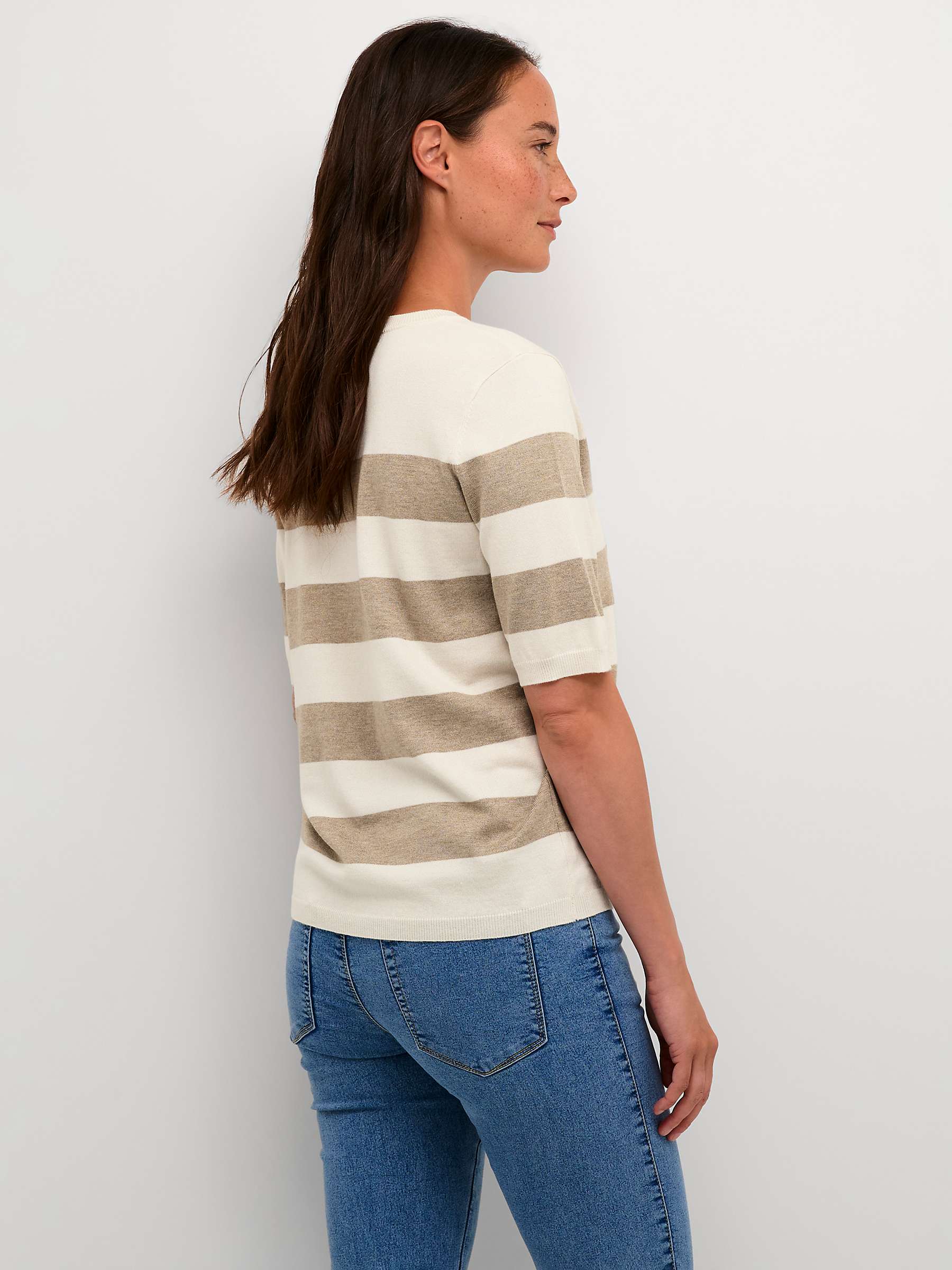 Buy KAFFE Lizza Short Sleeve Striped Jumper, Turtle Online at johnlewis.com