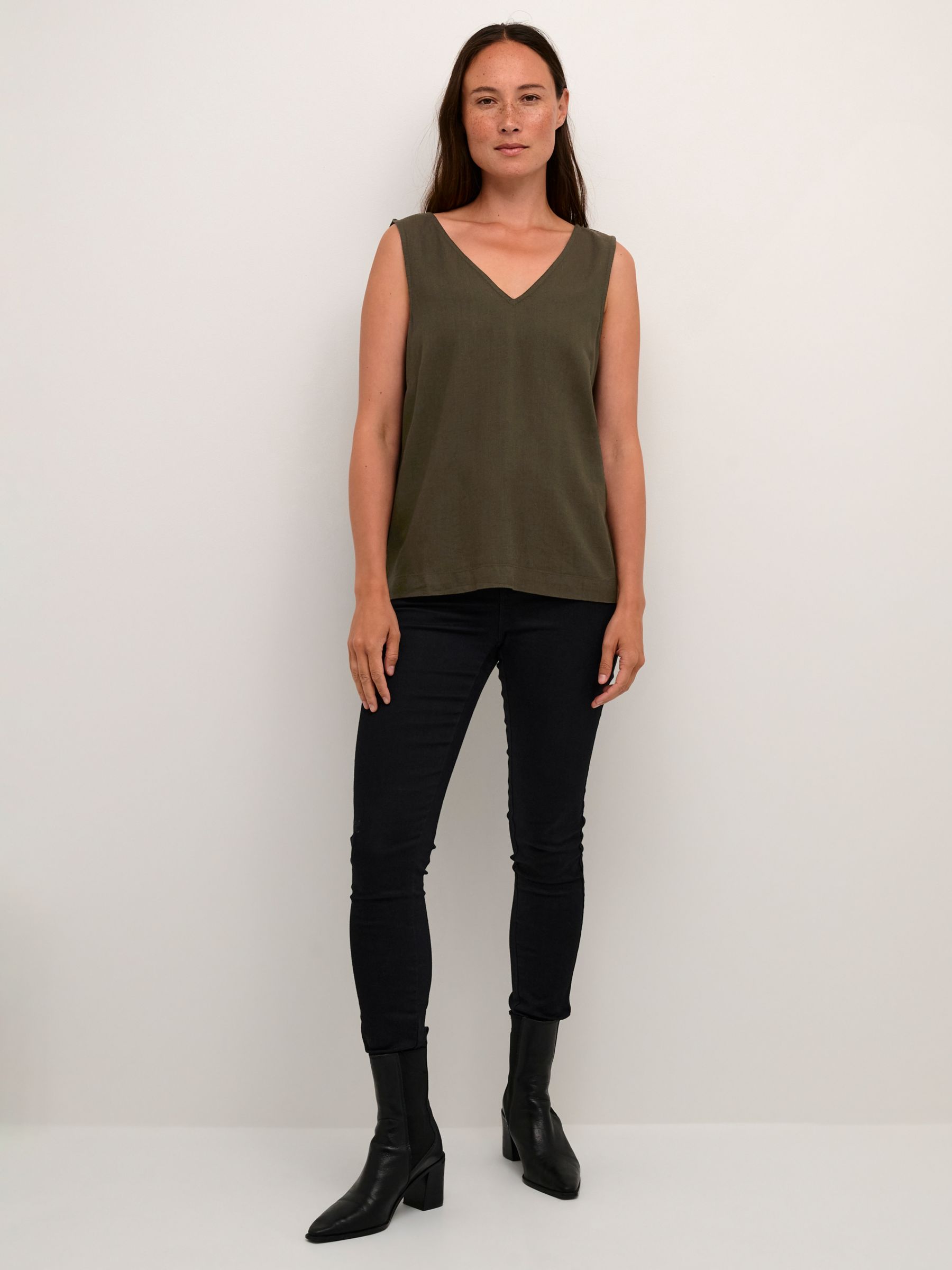 Buy KAFFE Milia Linen Blend Top Online at johnlewis.com