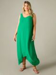 Live Unlimited Curve Ladder Trim Hanky Hem Midaxi Dress, Green, Green