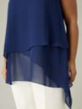 Live Unlimited Curve Chiffon Layered Tunic, Navy