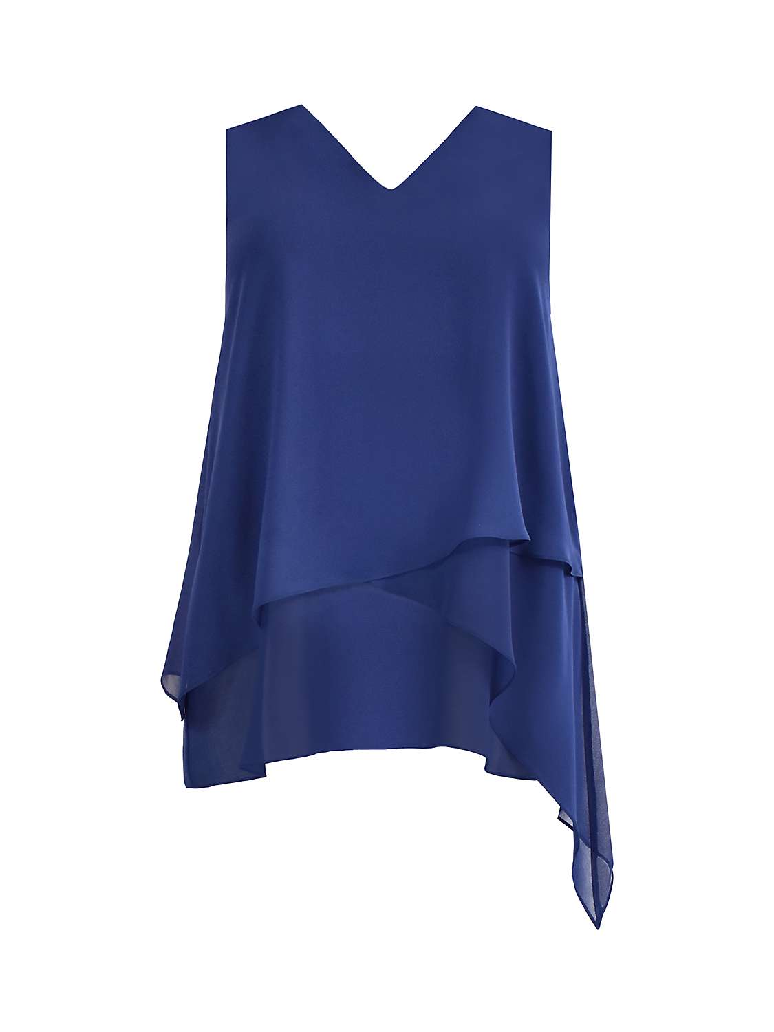 Buy Live Unlimited Curve Chiffon Layered Tunic, Navy Online at johnlewis.com