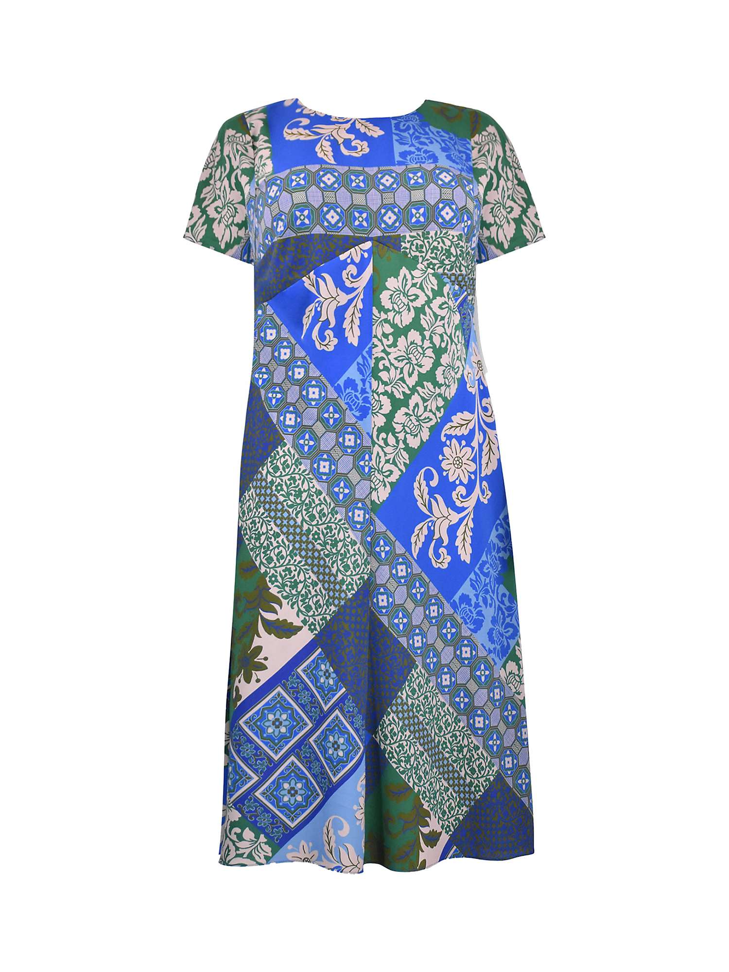 Buy Live Unlimited Curve Scarf Print Midi Dress, Blue/Multi Online at johnlewis.com