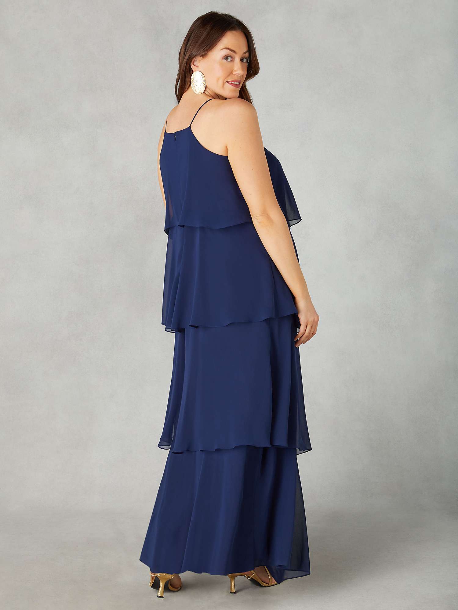 Buy Live Unlimited Curve Petite Ruffle Tiered Maxi Dress, Blue Online at johnlewis.com