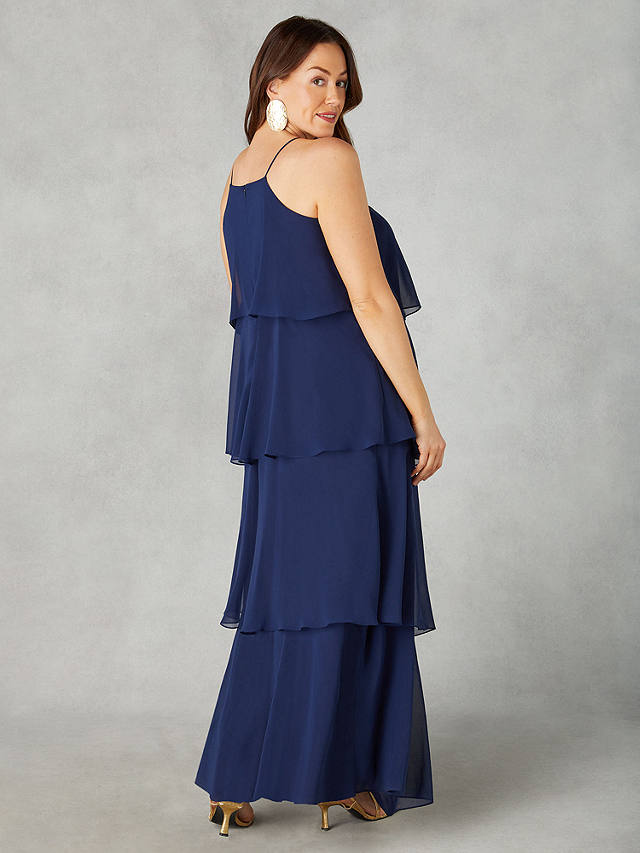 Live Unlimited Curve Petite Ruffle Tiered Maxi Dress, Blue