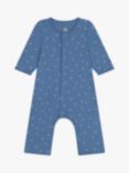 Petit Bateau Baby Paw Print Footless Bodyjama, Beach/Marshmallow, Beach/Marshmallow