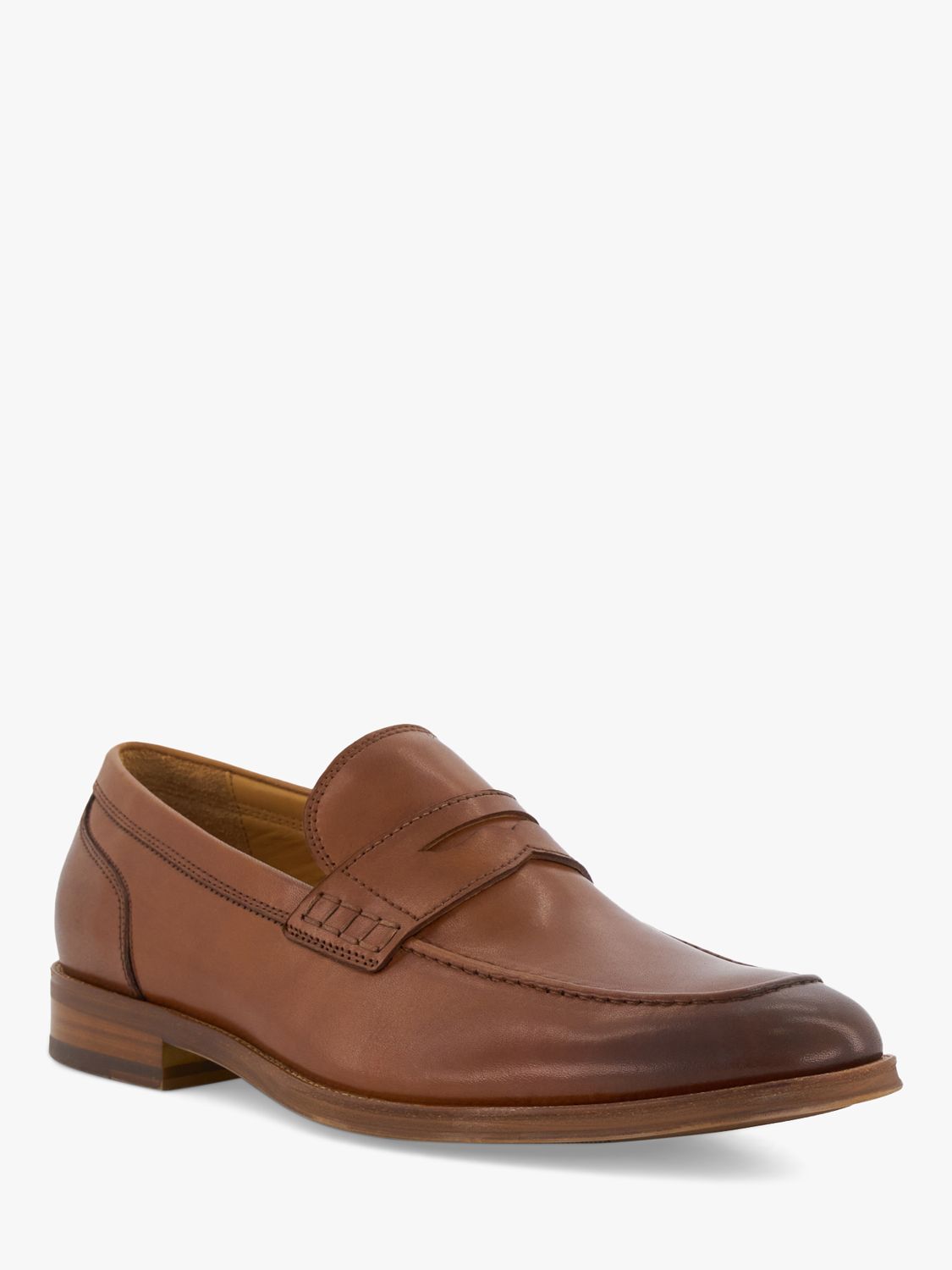 Buy Dune Wide Fit Sulli Leather Penny Loafers, Tan Online at johnlewis.com