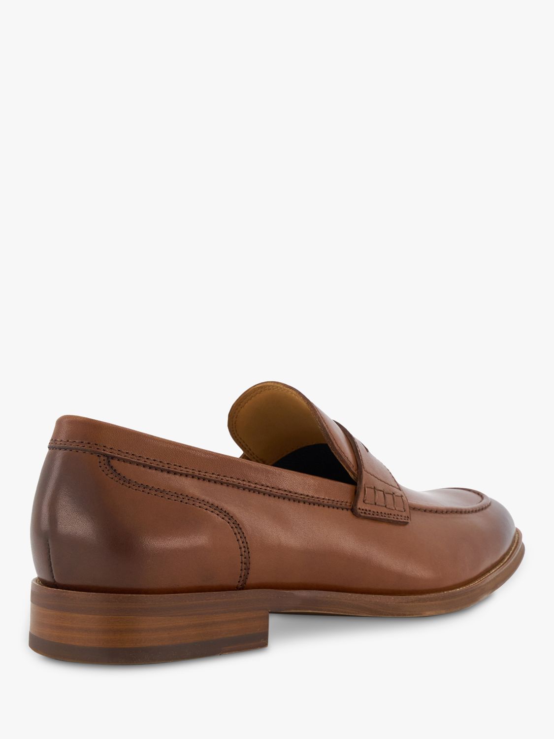 Dune Wide Fit Sulli Leather Penny Loafers, Tan, 11