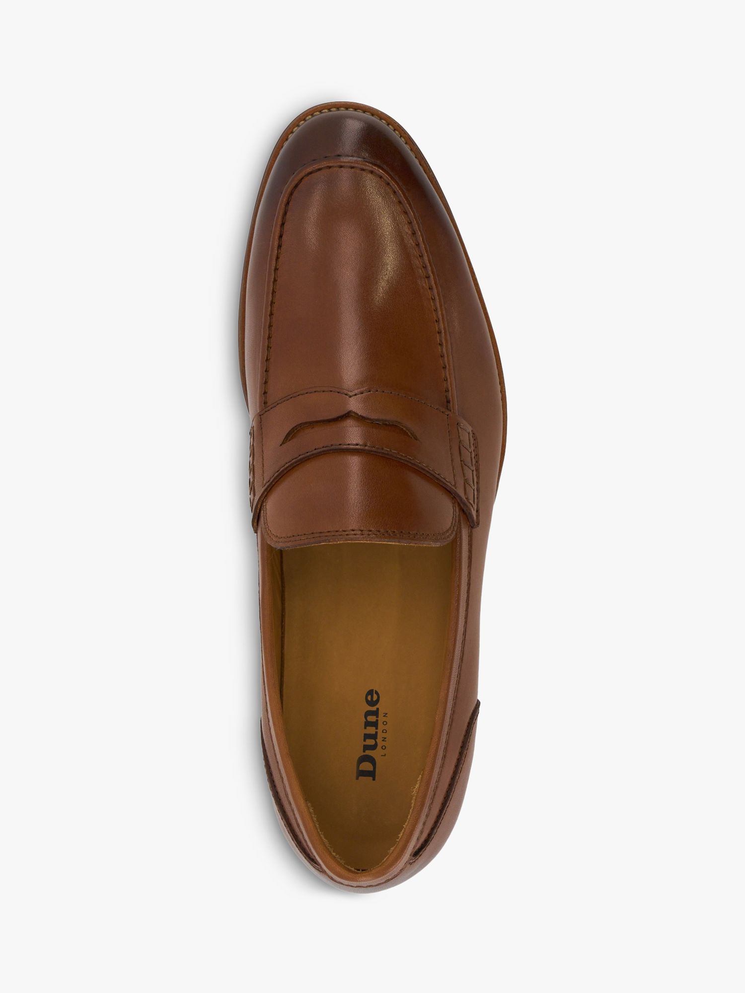 Buy Dune Wide Fit Sulli Leather Penny Loafers, Tan Online at johnlewis.com