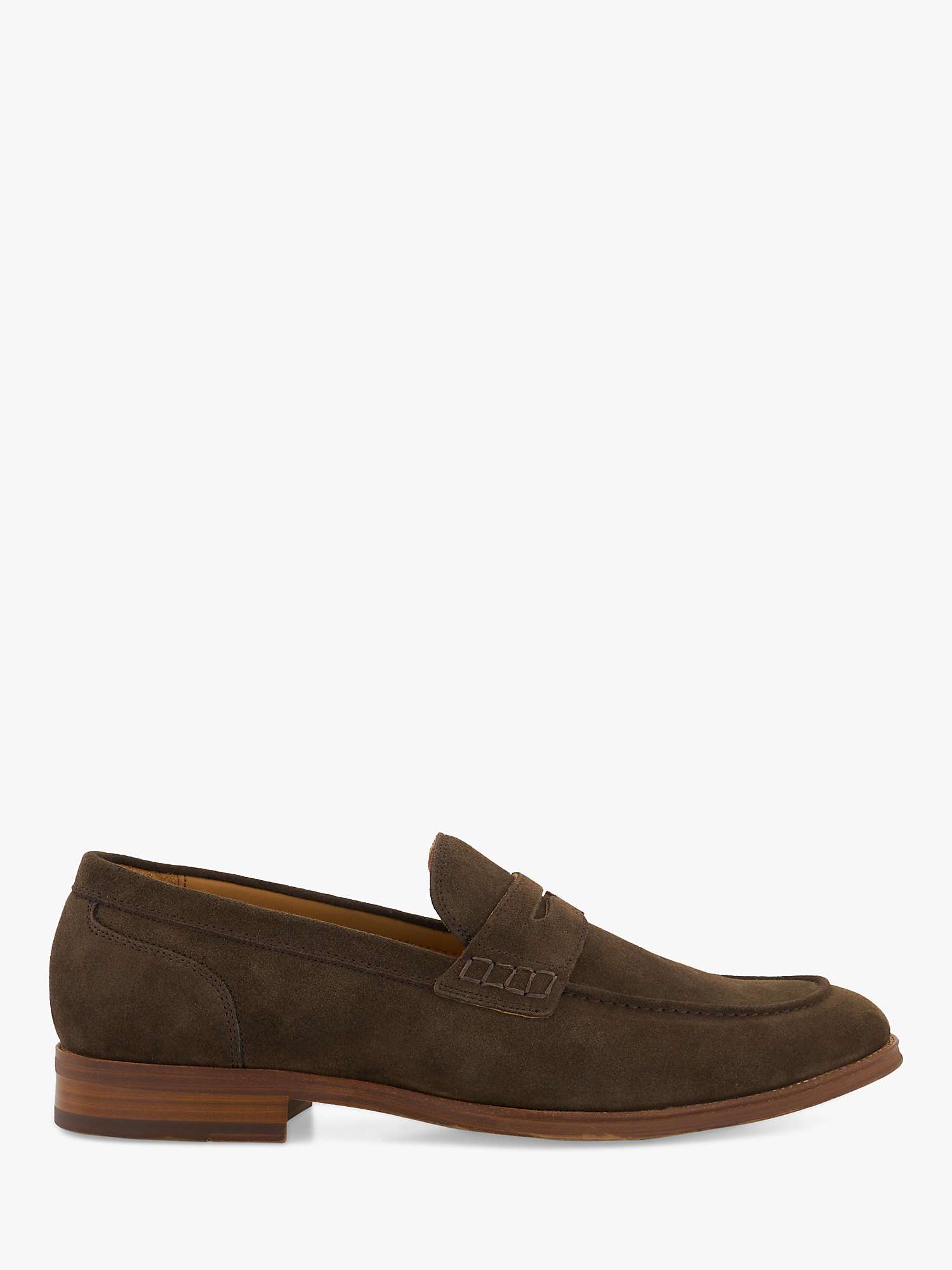 Buy Dune Wide Fit Sulli Suede Penny Loafers, Brown Online at johnlewis.com