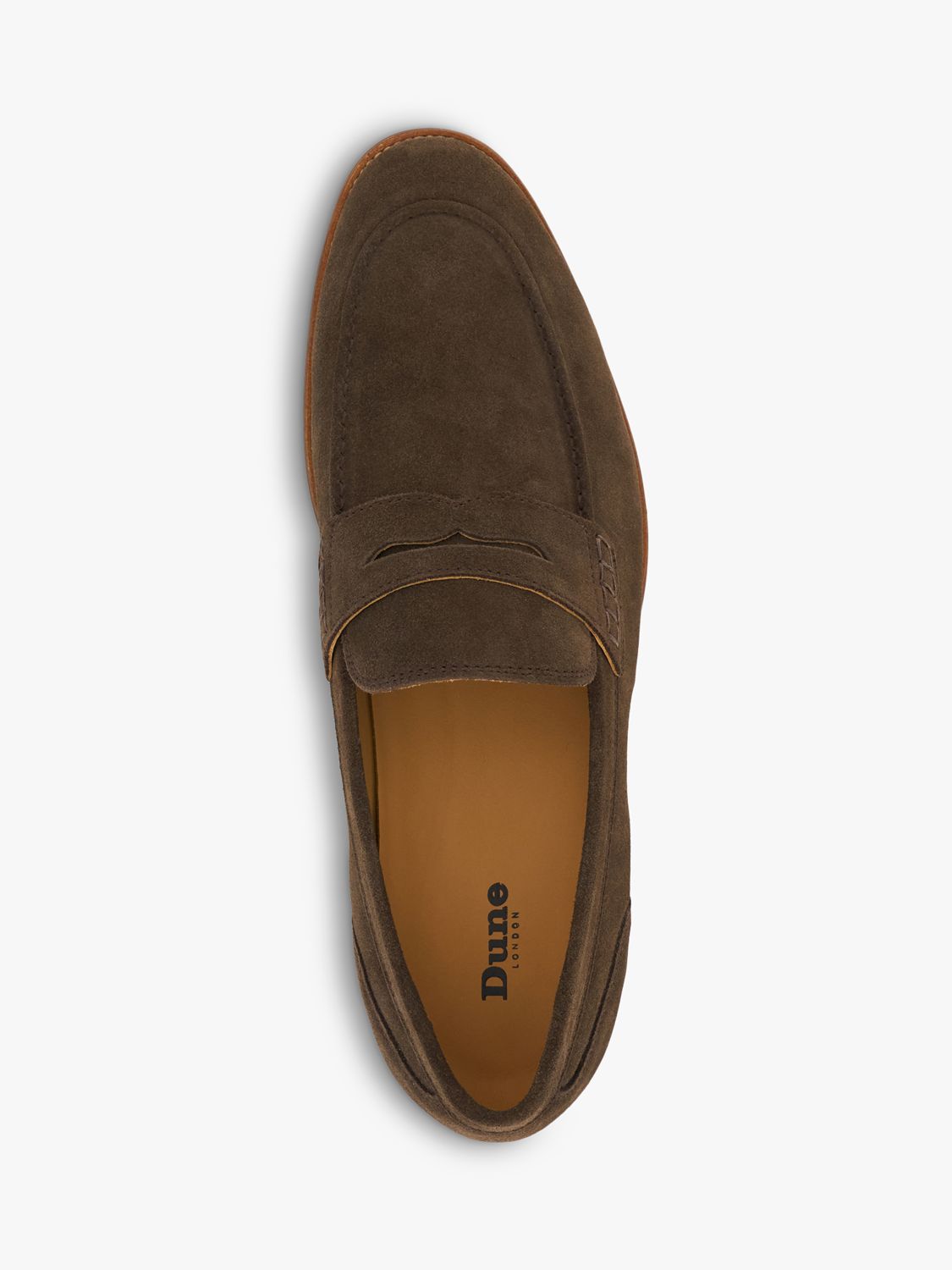 Dune Wide Fit Sulli Suede Penny Loafers, Brown, 7