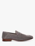 Dune Strategic Suede Crush Back Loafers, Grey