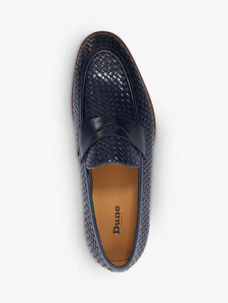 Dune Saharas Leather Penny Loafers, Navy
