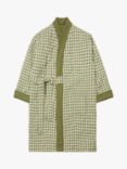 Piglet in Bed Reversible Gingham Linen Housecoat Dressing Gown