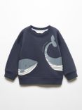 Mango Baby Ballena Whale Graphic Sweatshirt, Navy