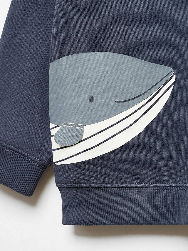 Mango Baby Ballena Whale Graphic Sweatshirt, Navy