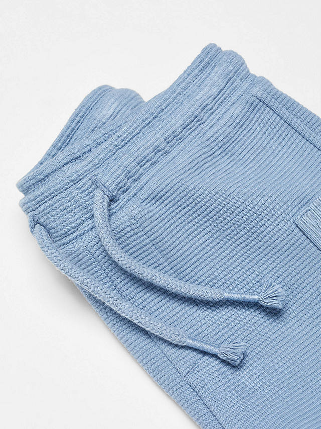 Mango Baby Wave Textured Drawstring Shorts, Medium Blue