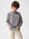 Mango Kids' Skate Life Sweatshirt, Grey, Grey