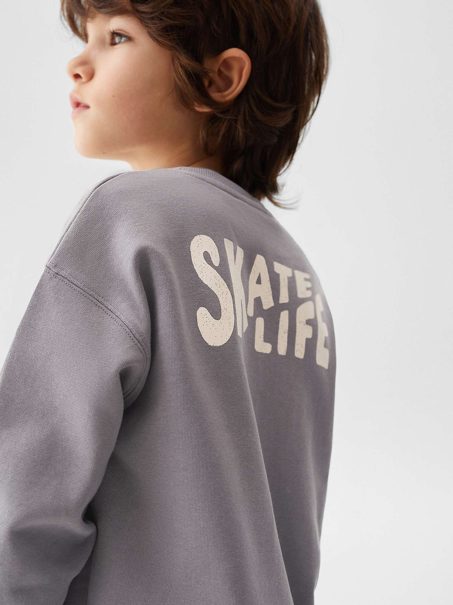 Buy Mango Kids' Skate Life Sweatshirt, Grey Online at johnlewis.com