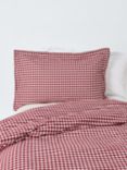 John Lewis Gingham Duvet Cover Set, Red Berry