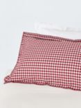 John Lewis Gingham Duvet Cover Set, Red Berry