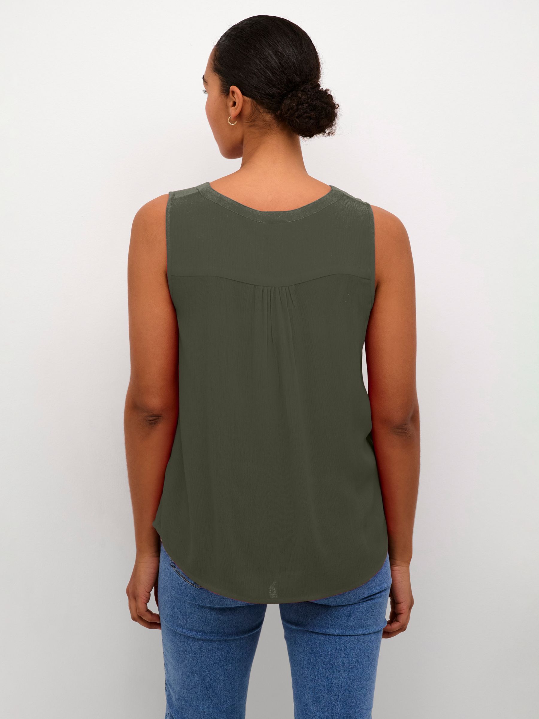 KAFFE Amber Sleeveless Top, Forest Night