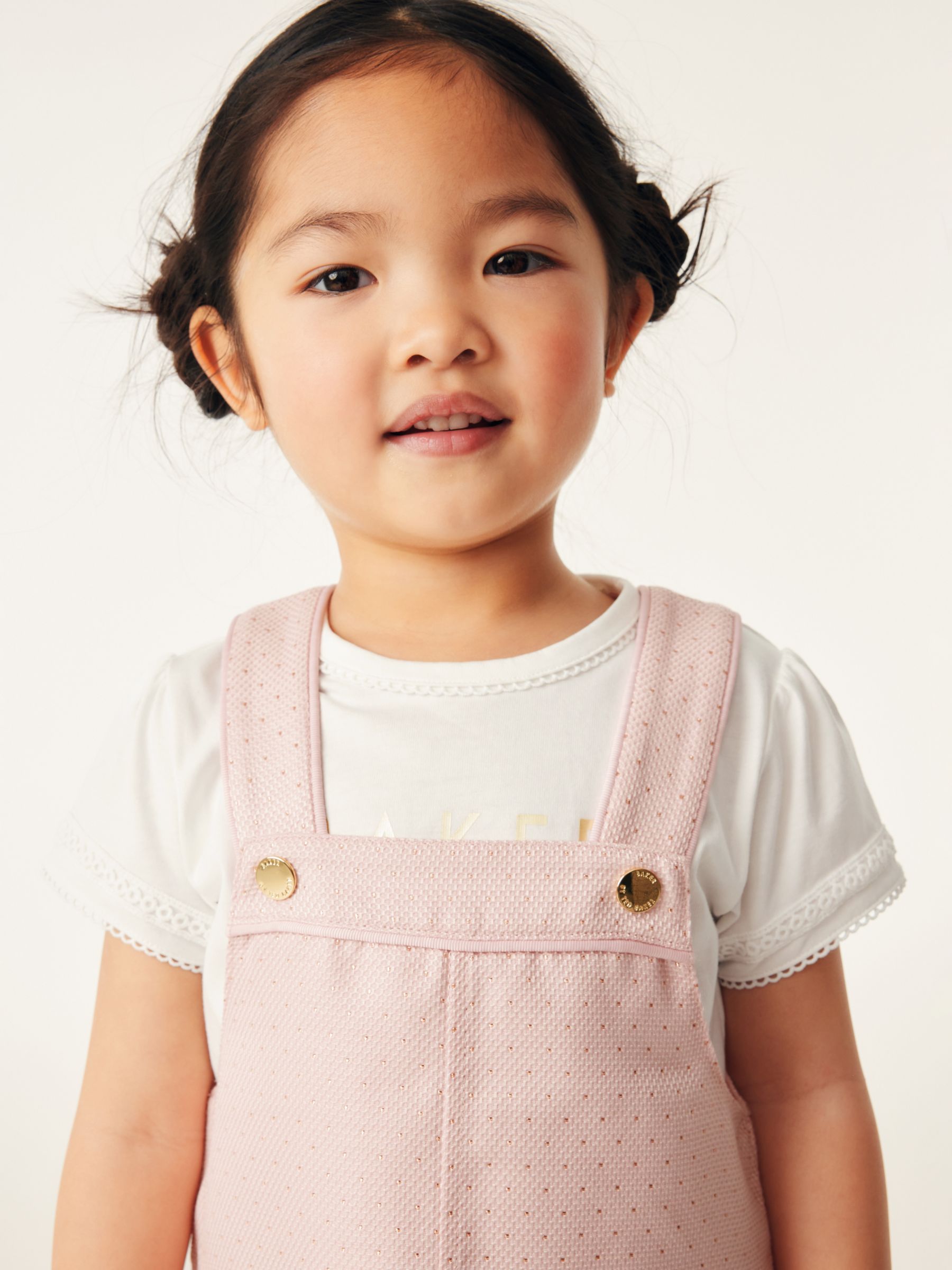 Buy Ted Baker Baby Sparkly Pinafore Dress & T-Shirt Set, Pink/White Online at johnlewis.com