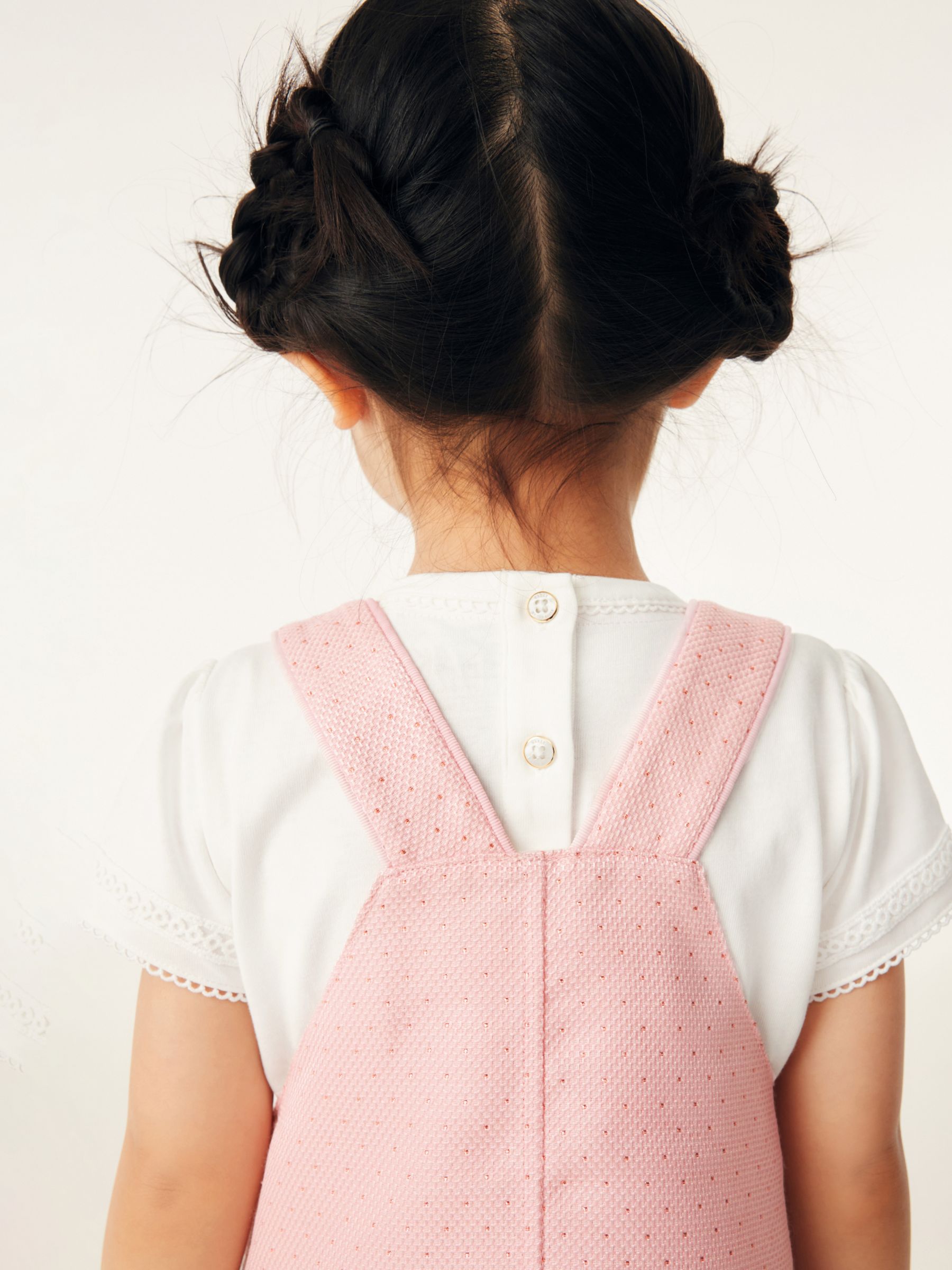 Buy Ted Baker Baby Sparkly Pinafore Dress & T-Shirt Set, Pink/White Online at johnlewis.com