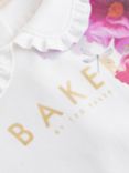 Ted Baker Baby Logo Floral Print Collar Sleepsuit, White/Multi