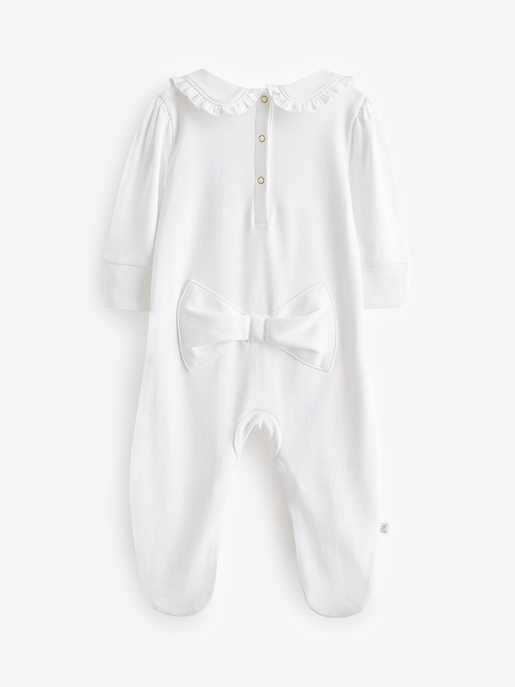Buy Ted Baker Baby Logo Floral Print Collar Sleepsuit, White/Multi Online at johnlewis.com