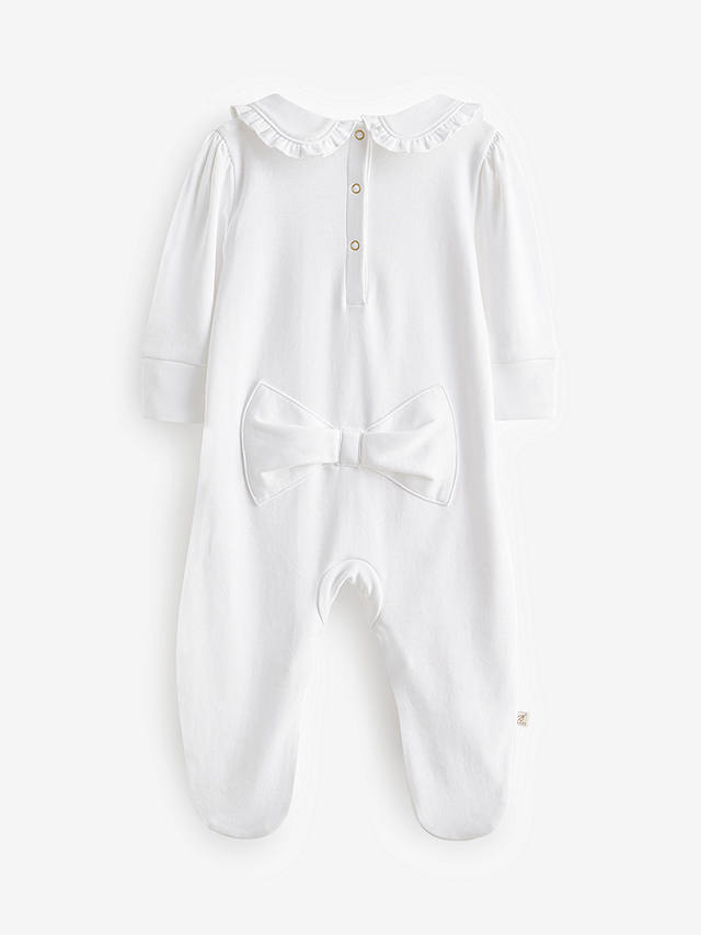 Ted Baker Baby Logo Floral Print Collar Sleepsuit, White/Multi