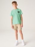 Ted Baker Kids' Baker Logo Basket Weave Texture T-Shirt, Green, Green