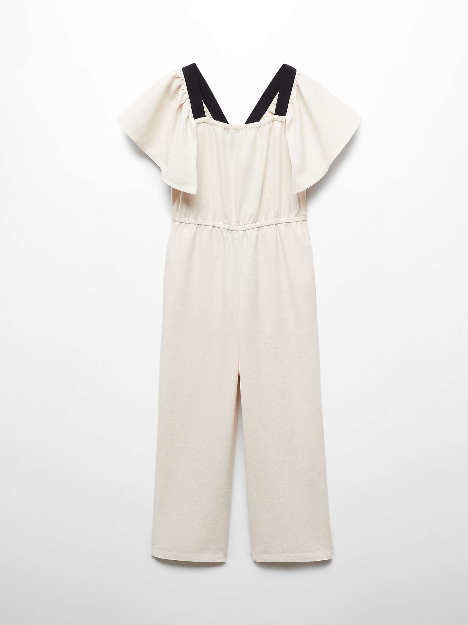 Buy Mango Kids' Bimba Cotton Linen Blend Jumpsuit, Light Pastel Grey Online at johnlewis.com