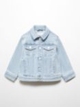 Mango Baby Allegra Denim Jacket, Open Blue