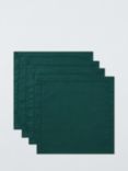 John Lewis Hem Stitch Cotton Napkins, Set of 4, Green