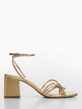 Mango Luan Strappy Heeled Sandals, Gold