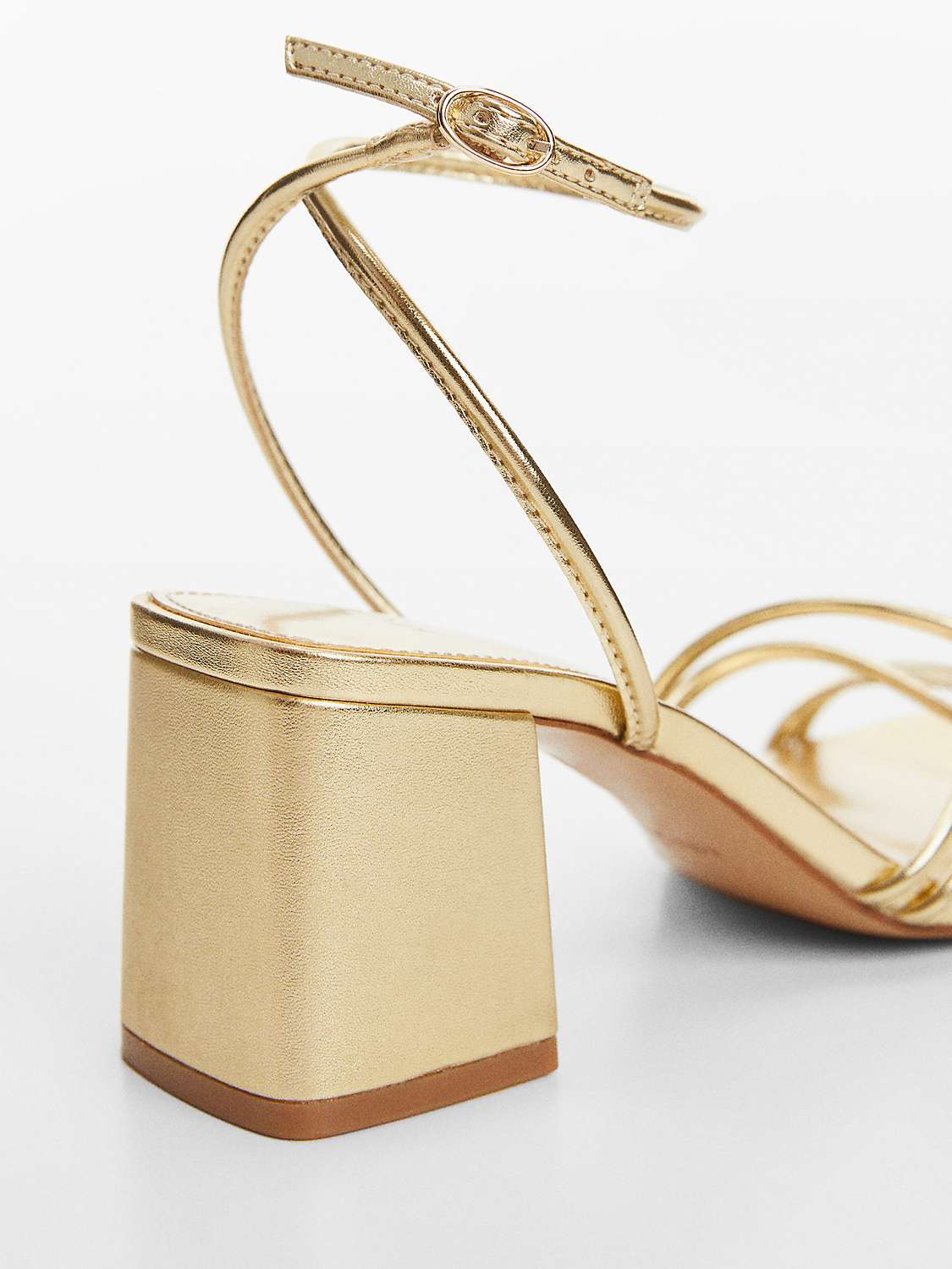 Buy Mango Luan Strappy Heeled Sandals, Gold Online at johnlewis.com
