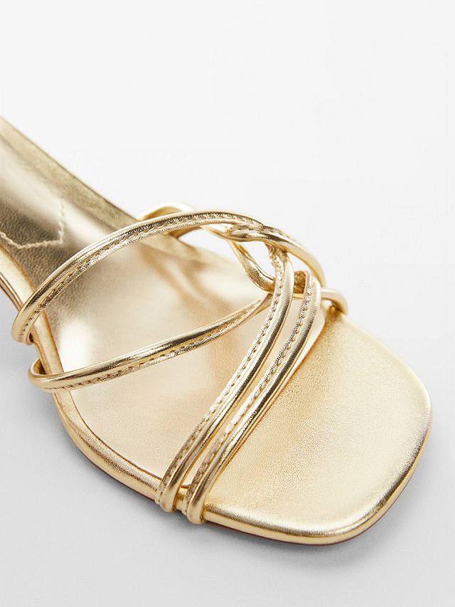 Mango Luan Strappy Heeled Sandals, Gold