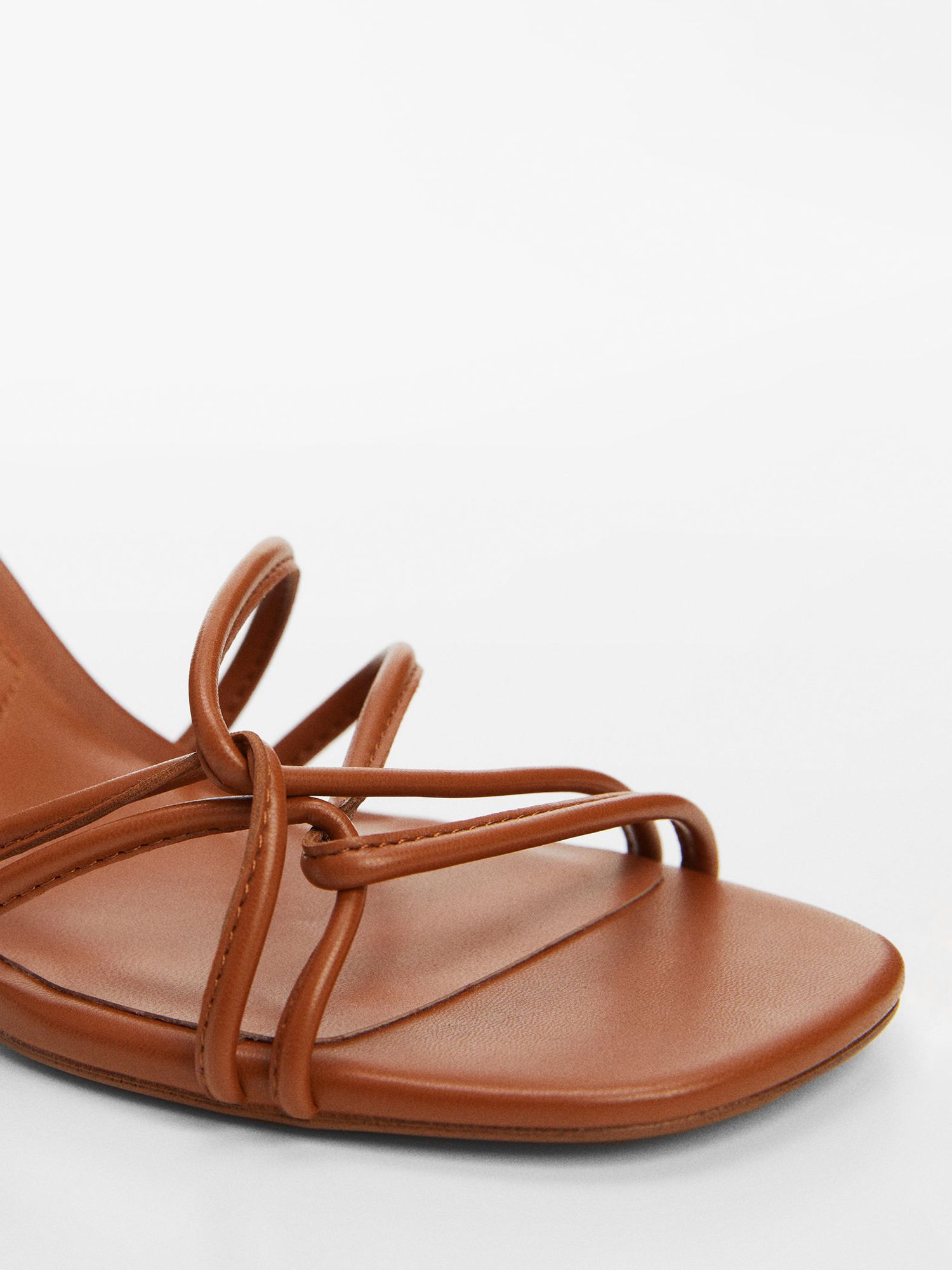 Buy Mango Luan Strappy Heeled Sandals, Medium Brown Online at johnlewis.com