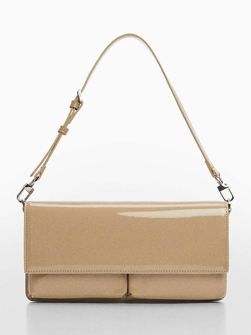 Buy Mango Karen Patent Leather Effect Shoulder Bag, Medium Brown Online at johnlewis.com