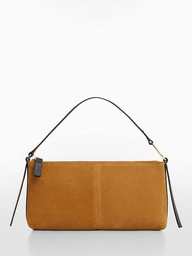 Mango Rua Leather Shoulder Bag, Medium Brown