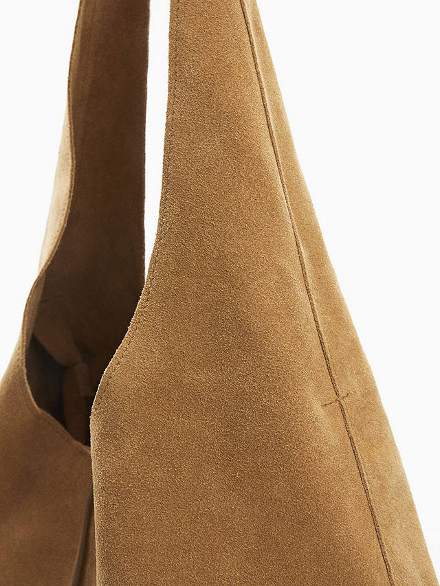 Mango Gabriel Leather Shopper Bag, Medium Brown