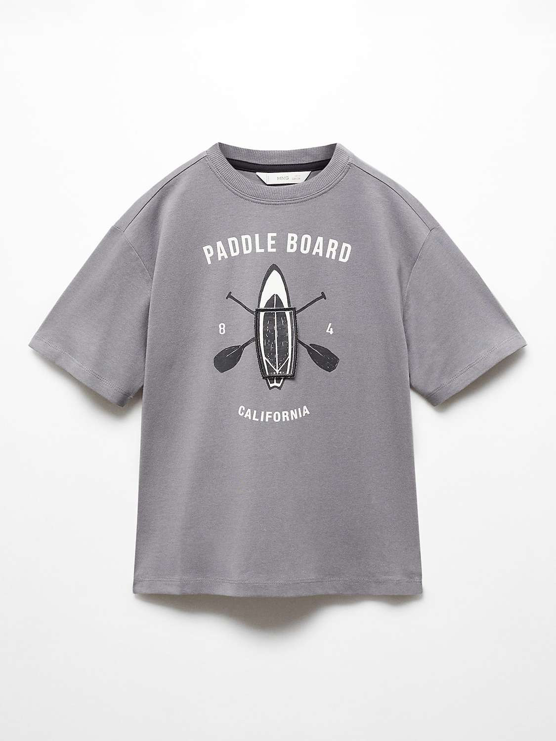 Buy Mango Kids' Paddle Board T-Shirt, Charcoal Online at johnlewis.com