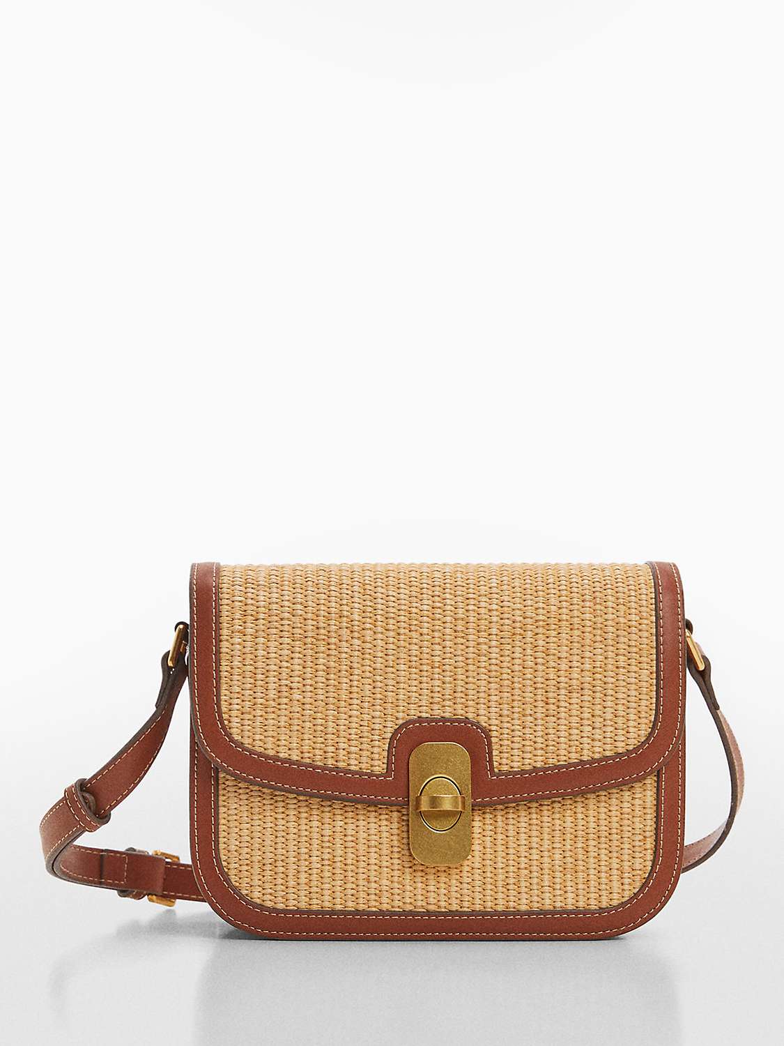 Buy Mango Daura Raffia Shoulder Bag, Medium Brown Online at johnlewis.com