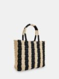 Whistles Tillie Woven Striped Mini Tote Bag, Natural/Black