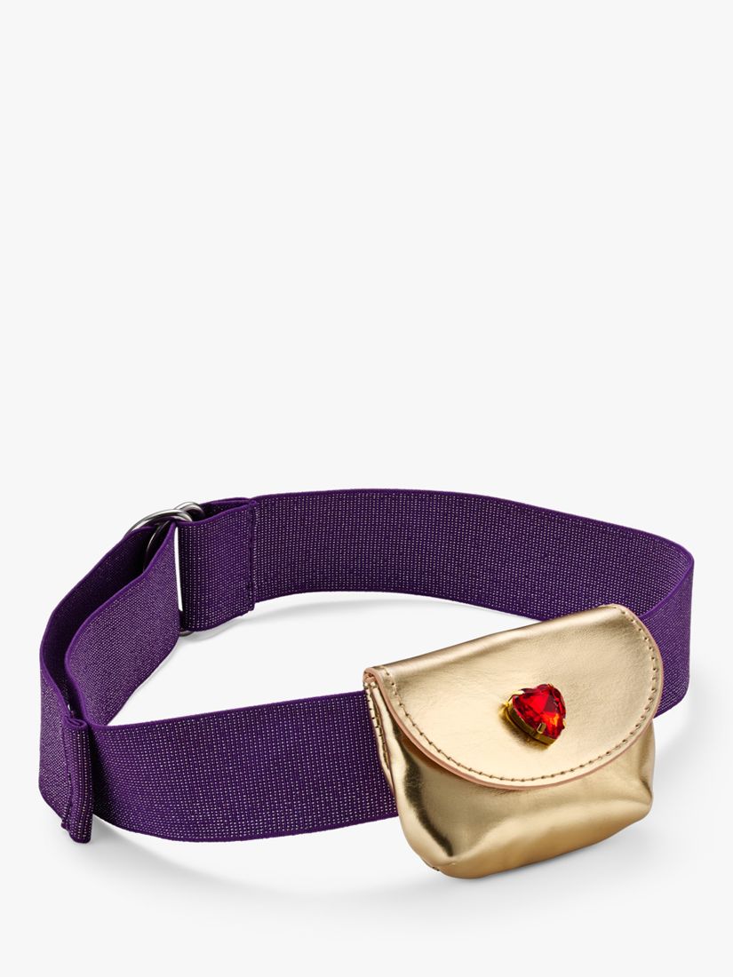 Stych Kids' Heart Jewel Belt Bag, Gold/Purple, One Size