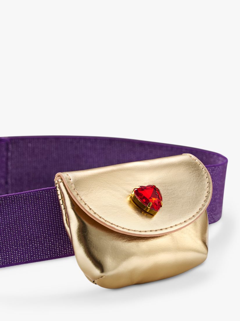 Stych Kids' Heart Jewel Belt Bag, Gold/Purple, One Size