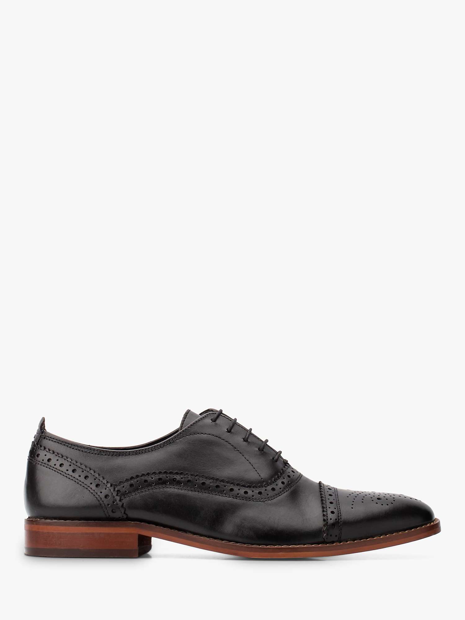 Buy Base London Cast Waxy Brogue Shoes, Black Online at johnlewis.com