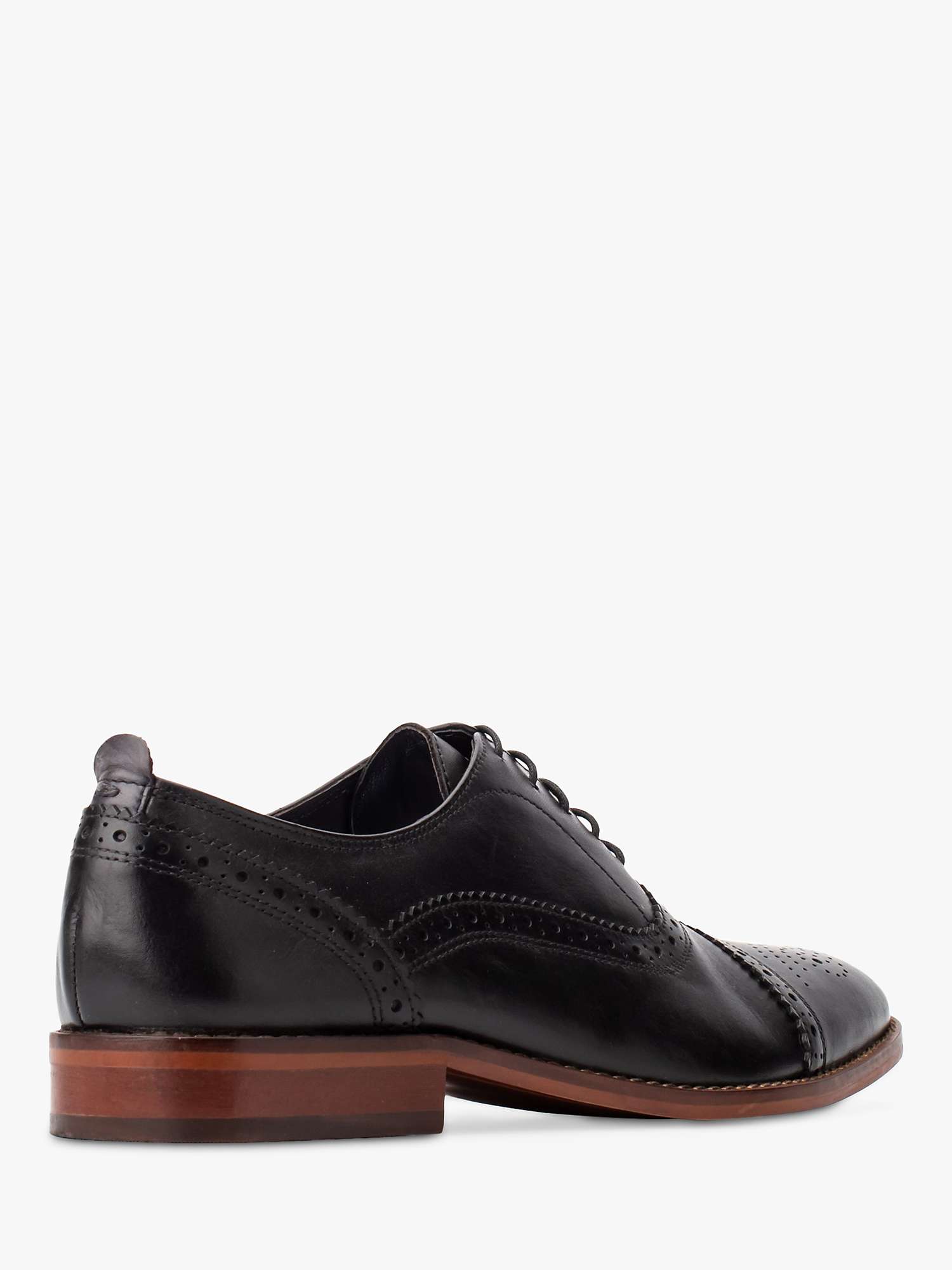 Buy Base London Cast Waxy Brogue Shoes, Black Online at johnlewis.com
