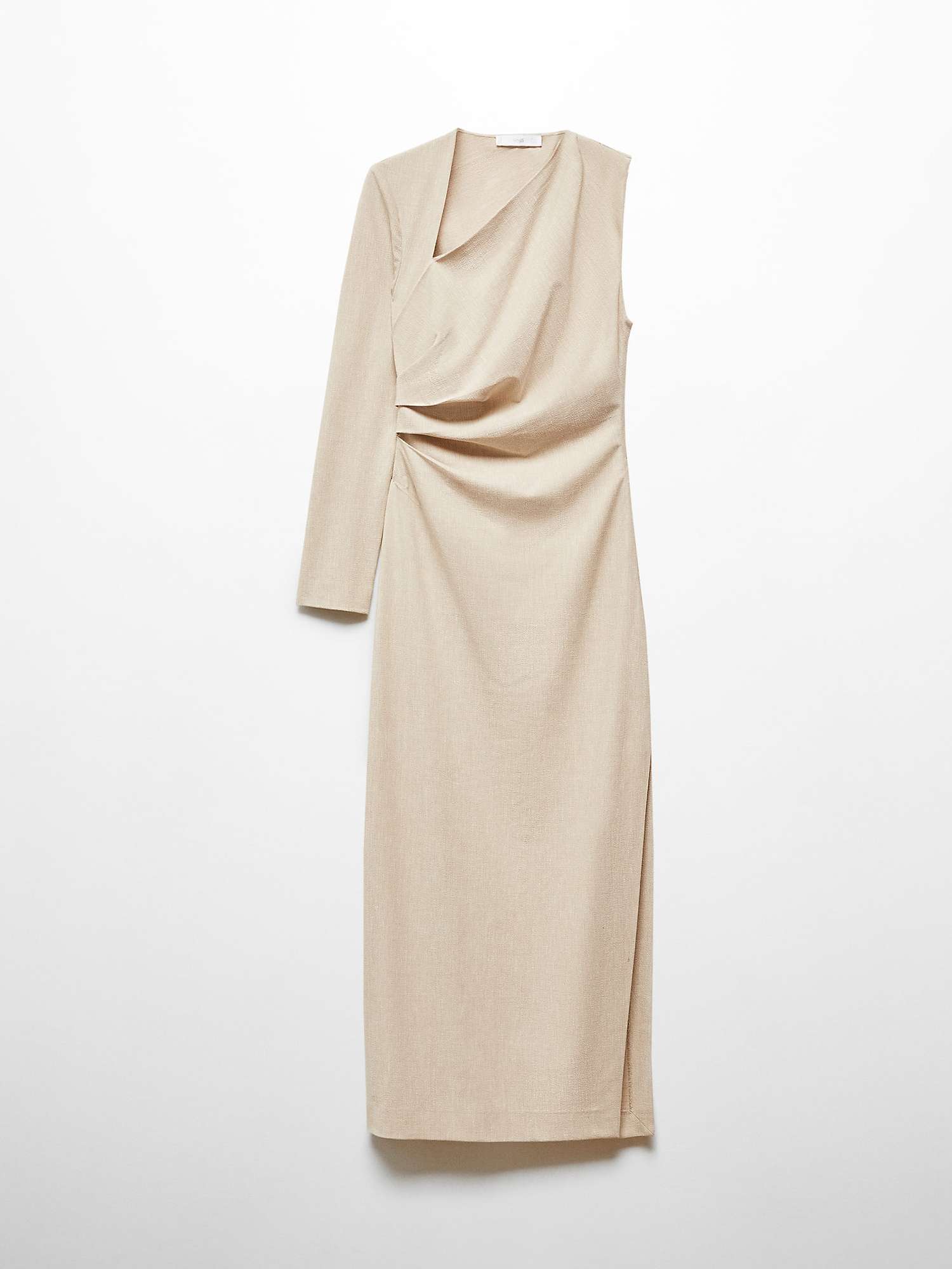 Buy Mango Ambra Tailored One Sleeve Midi Dress, Beige Online at johnlewis.com